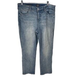NYDJ Womens Marilyn Straight Jeans Tapered Lift Tuck Tapered 5 Pocket Blue 14